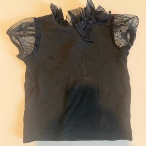 Janie and Jack Black Lace Sleeve Top
